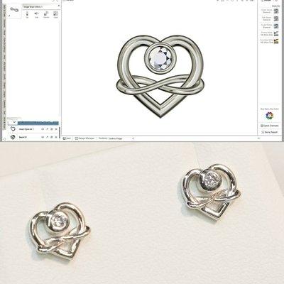 From concept to reality, 14K White Gold and Diamond Earrings from Carroll's Design Studio