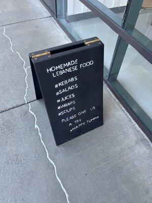 Sign claims they serve homemade Lebanese food, when the food is actually frozen and inauthentic :(