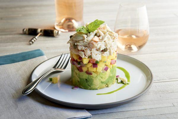 Shrimp, Crab, Avocado & Mango Stack