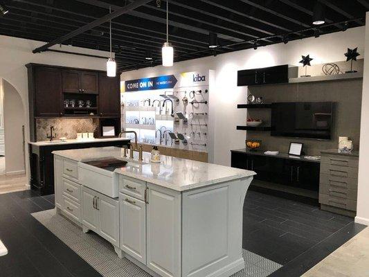 Beautiful kitchen with stylish counter tops and cabinets - KIBA Studio at the Harry Katz showroom