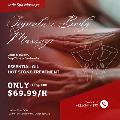 Jade Spa Massage
 129 N Courtenay Pkwy, Merritt Island, FL 32953
 Call us at 321-344-4377