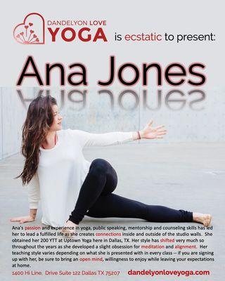 Ana Jones~ instructor/teacher at DandeLyon Love Yoga