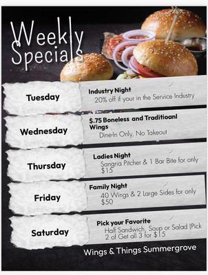 Weekly Specials!!