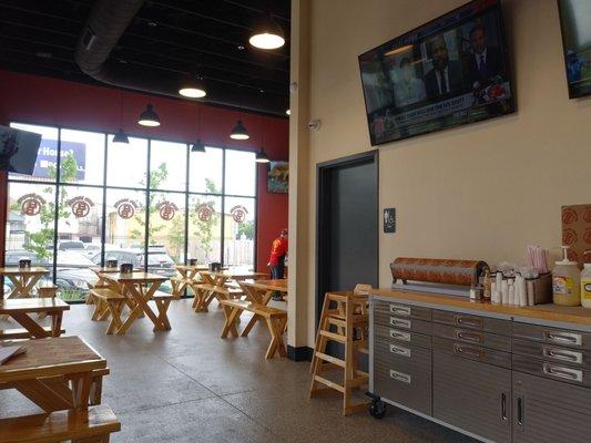 Inside dining room area.