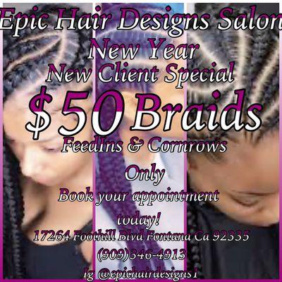 $50 Braids Special for new clients