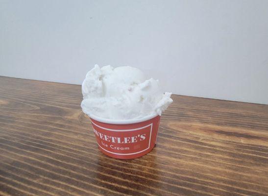 Enjoying the Coconut Cream flavored ice cream from Sweetlee's!