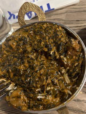 Delicious Lamb Korma with Spinach and currants