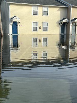 Parking lot flooded