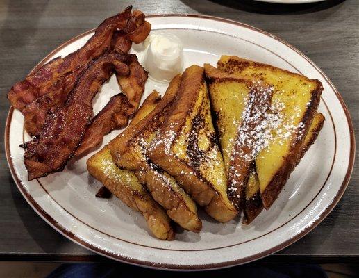 This is the #3 Breakfast Combination with French Toast and bacon.  Photo taken September 23, 2019.