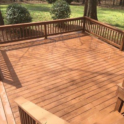 Deck after solid color stain applied