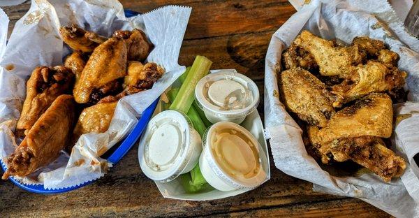 Hot honey old bay & blackened garlic wings