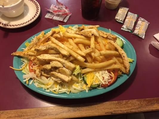 Grilled chicken salad...HUGE!