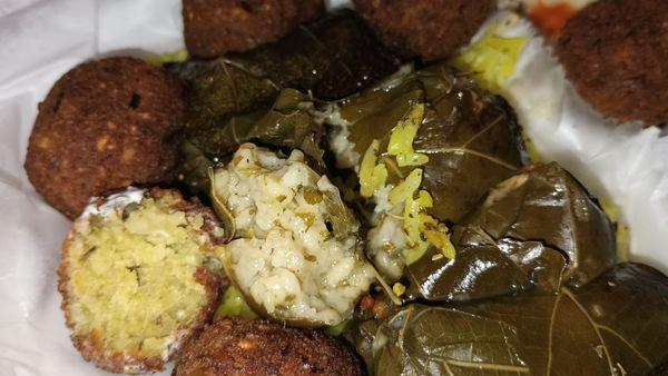 Veggie Plate Falafel & Grape Leaves