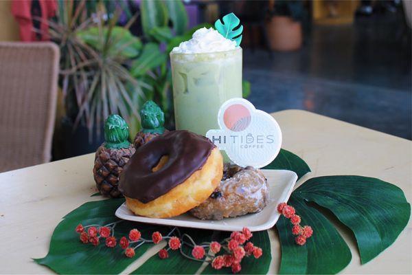 Matcha Latte, HITIDES sticker, Mr. D's donuts