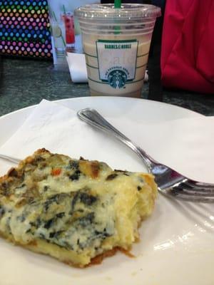 Spinach artichoke quiche and the standard chai