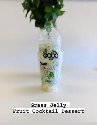 Grass jelly cocktail