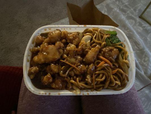 Orange Chicken with Vegetable Lo Mein