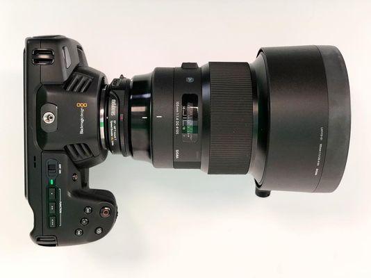 Pocket Cinema Camera 4K Shown with Metabones T Speed Booster XL 0.64x Adapter for Full-Frame Canon EF Mount Lens.