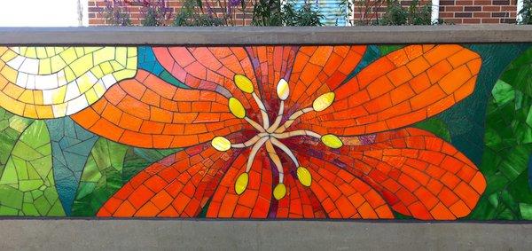 Rachel Rodi Mosaics created this glass mosaic mural for The Addison in San Mateo, CA.