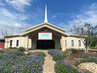 Unity of New Braunfels in bluebonnet season.