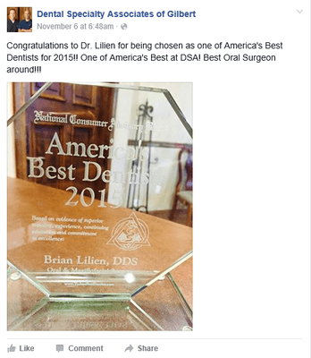 Dr. Lilien touts this scam/bought award. Google the article "ABC News Investigates Top Doctor Awards: Are They Always Well Deserved?".