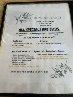 Lunch Specials