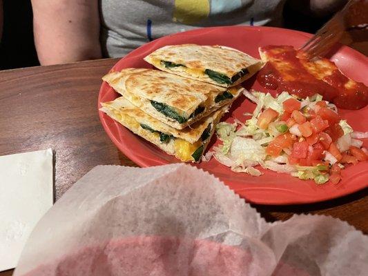 Spinach & Chicken Quesadilla