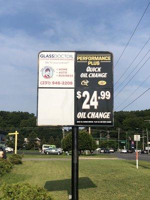 We offer a 24.99 oil change