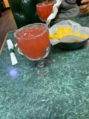 Strawberry margarita on the rocks