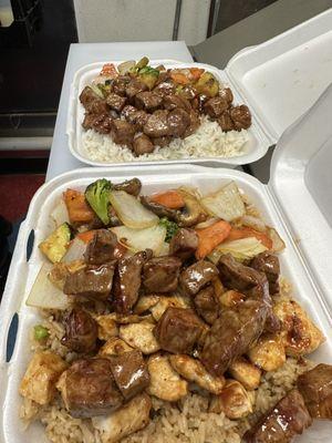 Hibachi chicken and steak