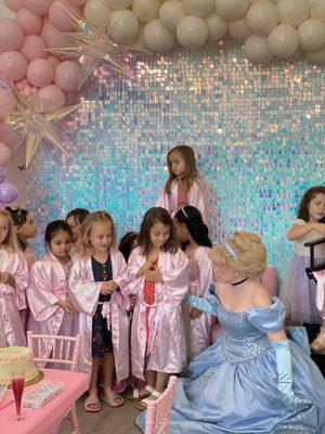 Cinderella visited the birthday girl during her party!