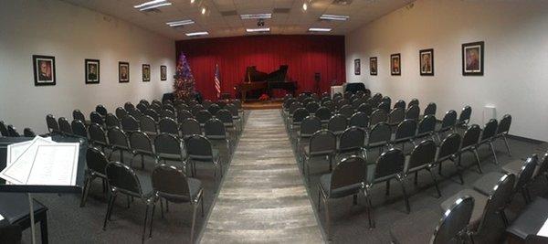 Amazing recital hall with beautiful grand pianos available for rent!