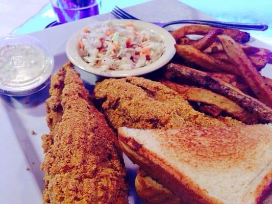 Yummy catfish, tasty steak fries, and tangy coleslaw. Don't miss it!