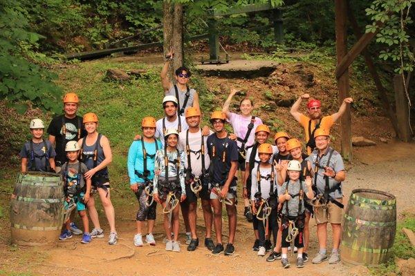 Group photo after the zip line experience