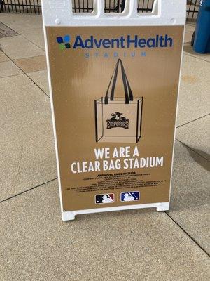 Clear bag stadium