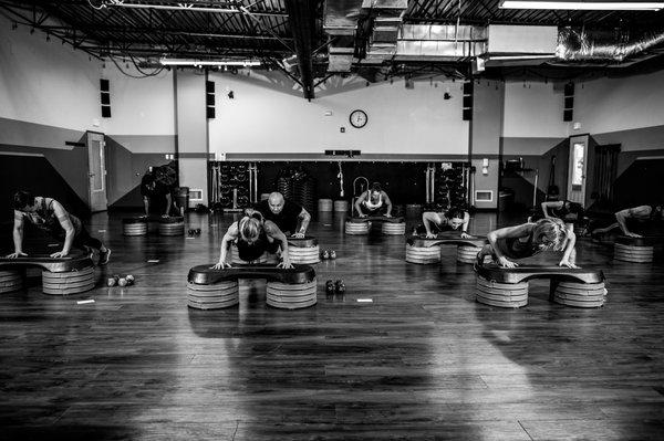 Group fitness classes included in every VRTX membership.