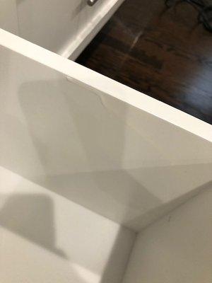 Paint pulls throughout most drawers.