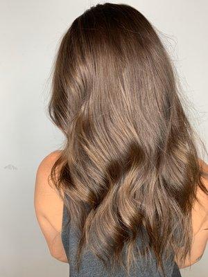 All over brunette color