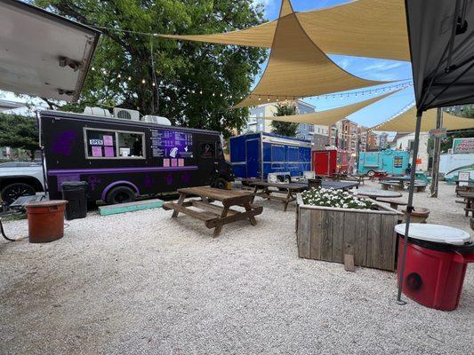 Inside the food truck park