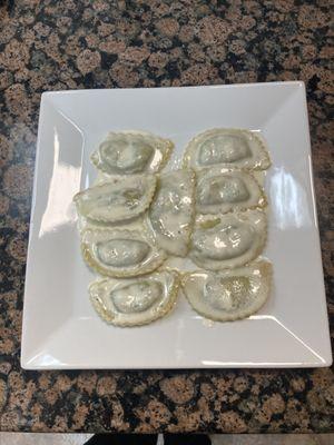 Spinach ravioli