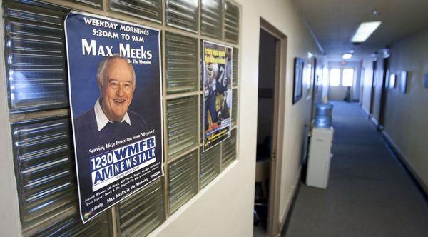 Inside the News Talk 1230 WMFR studios/offices. Photo from the Greensboro News & Record.