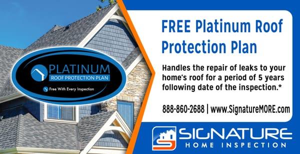 Free Platinum Roof Protection Plan with Every Home Inspection