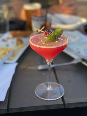 Berry basil smash cocktail