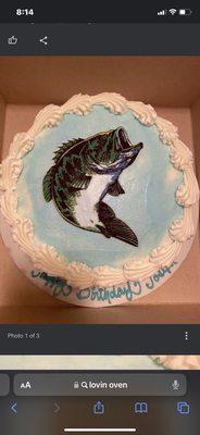 Was supposed to have a hand drawn bass NOT a "edible image " an the Happy Birthday ON the cake