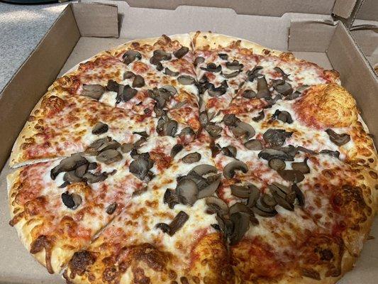 Large mushroom pizza