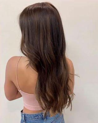 long brunette layers