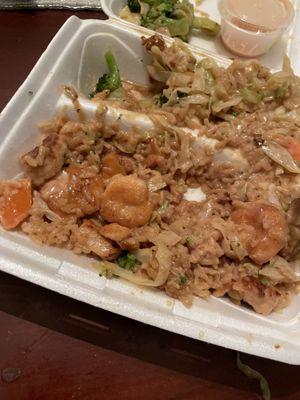 Chicken and shrimp hibachi style