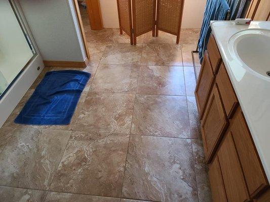 Master bathroom with heated tile floors.