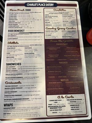 Breakfast menu page 2