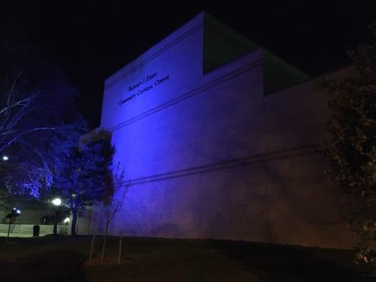 Ernst Center at night